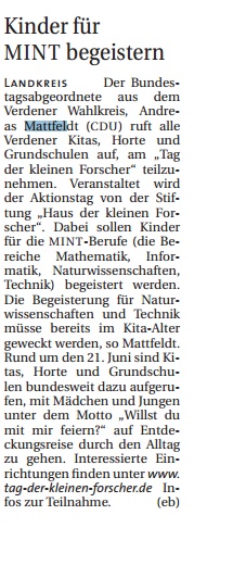 HP WR 04.05 Mattfeldt Kinder MINT