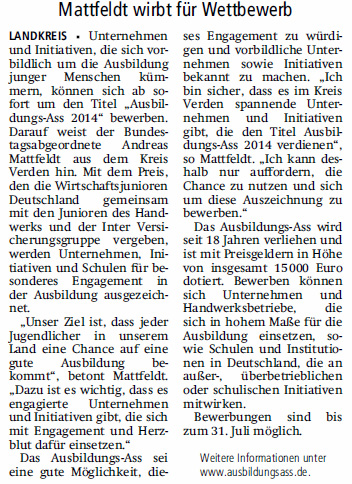 V A Z 14 07 09 Vorbildliche Ausbilder