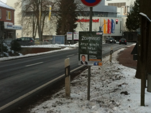 Zeugnisplakat hängend Posthausen